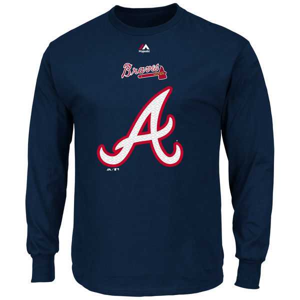 Atlanta Braves Majestic Critical Victory Long Sleeve T-Shirt - Navy Blue,We sell and wholesale Atlanta Braves Majestic Critical Victory Long Sleeve T-Shirt - Navy Blue on line form chian!